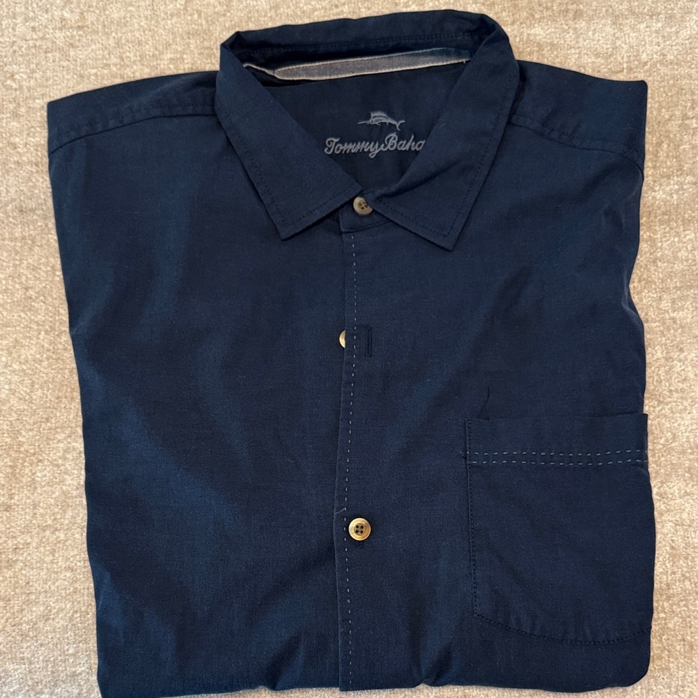 Tommy Bahama Navy Blue Button-Up Shirt